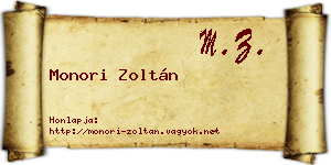 Monori Zoltán névjegykártya